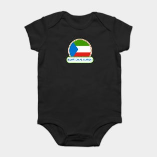 Equatorial Guinea Country Badge - Equatorial Guinea Flag Baby Bodysuit
